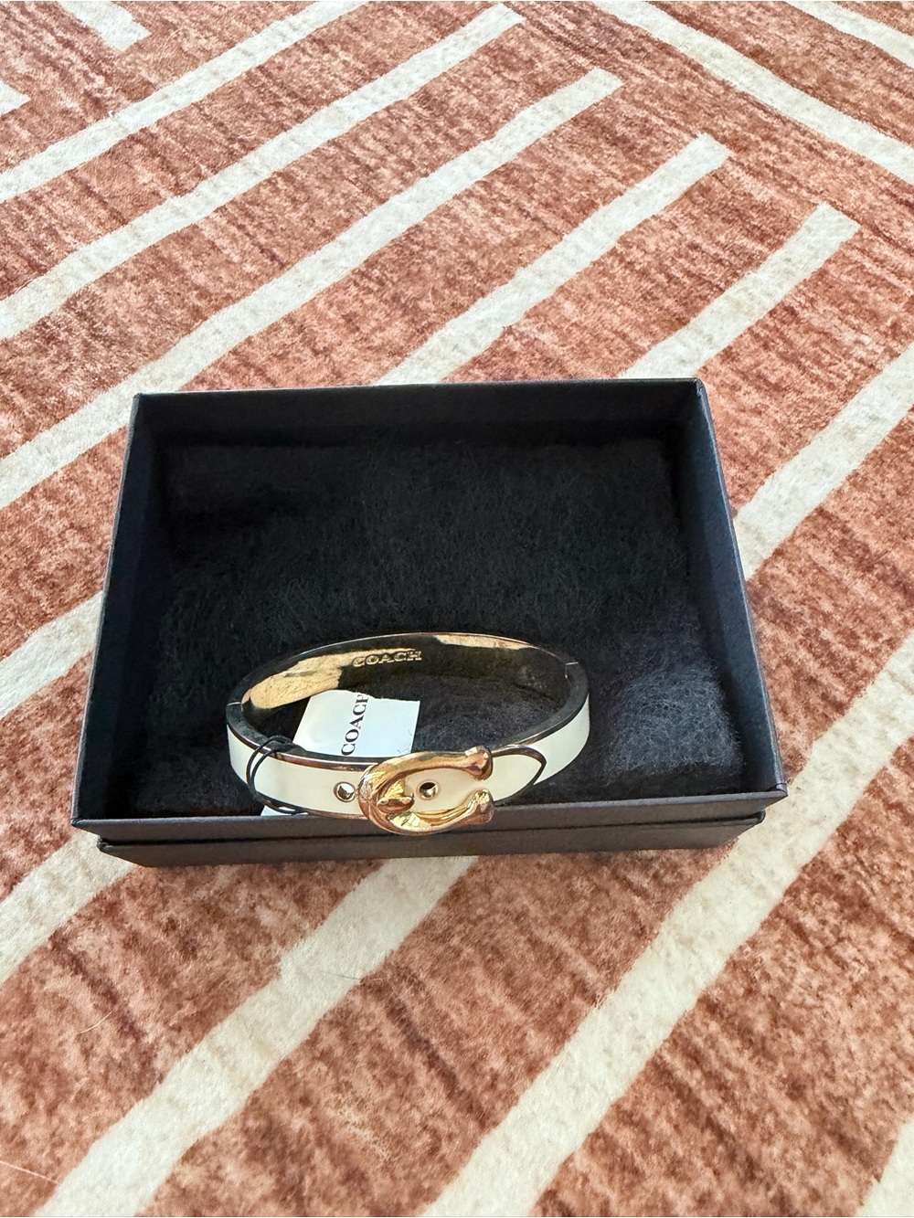 Coach Gold-Tone Enamel Cuff Bracelet